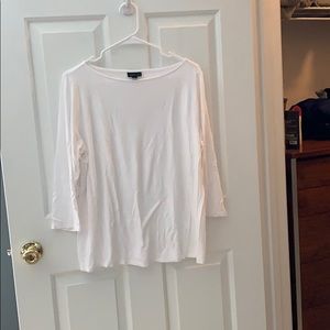 JJill long sleeved white t-shirt with 3/4 sleeves